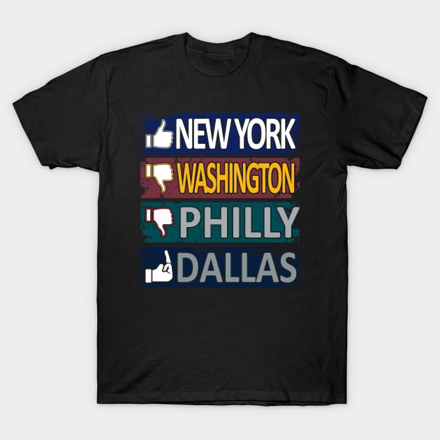 Funny New York Big Blue Pro Football East Rivals T-Shirt by FFFM